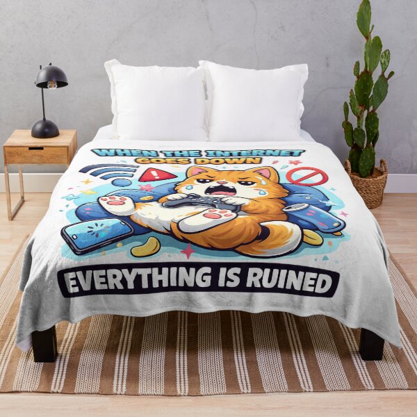Item preview, Funny Cat Gamer – When the Internet Goes Down (Cute Meme Art) designed and sold by SoulenCify.