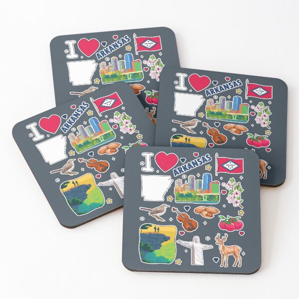 Item preview, Arkansas State Pride: Iconic Landmarks & Nature Sticker Pack Illustration designed and sold by mashmosh.