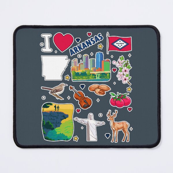 Item preview, Arkansas State Pride: Iconic Landmarks & Nature Sticker Pack Illustration designed and sold by mashmosh.