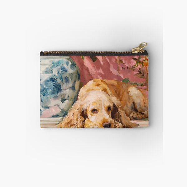 Item preview, Grandmillennial art, Ginger Spaniel in earthy vibrant chinoiserie room designed and sold by SophieClimaArt.