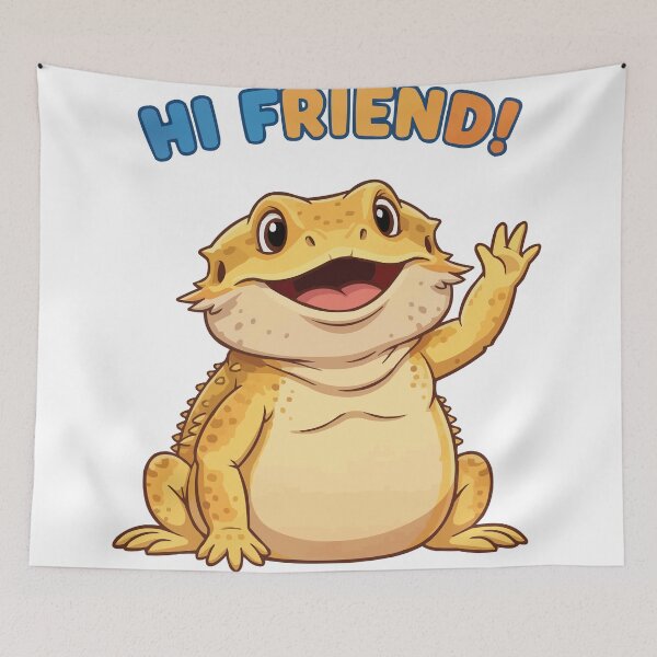 Item preview, Hello There - Waving Bearded Dragon Cute designed and sold by Petzzz.