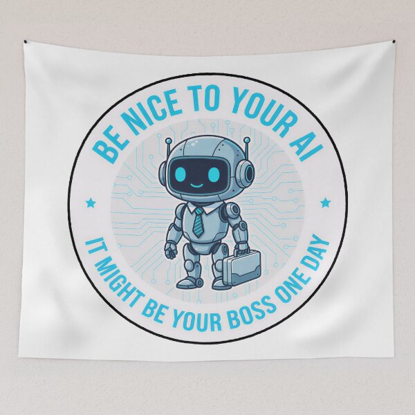 Item preview, Be Nice to Your AI,  It Might Be Your Boss One Day. designed and sold by Gnfree.