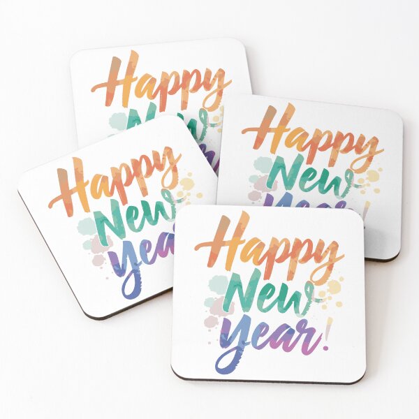 Item preview, Happy New Year Colorful Brush Lettering designed and sold by DavidTeeStudio.