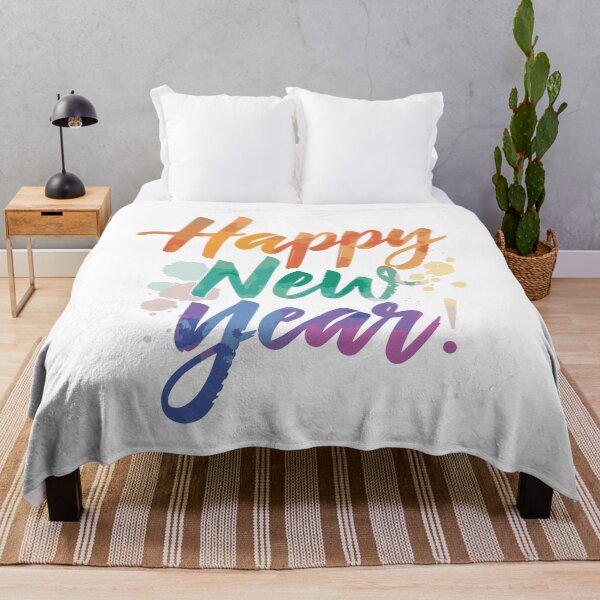 Item preview, Happy New Year Colorful Brush Lettering designed and sold by DavidTeeStudio.
