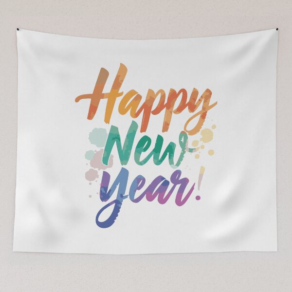 Item preview, Happy New Year Colorful Brush Lettering designed and sold by DavidTeeStudio.
