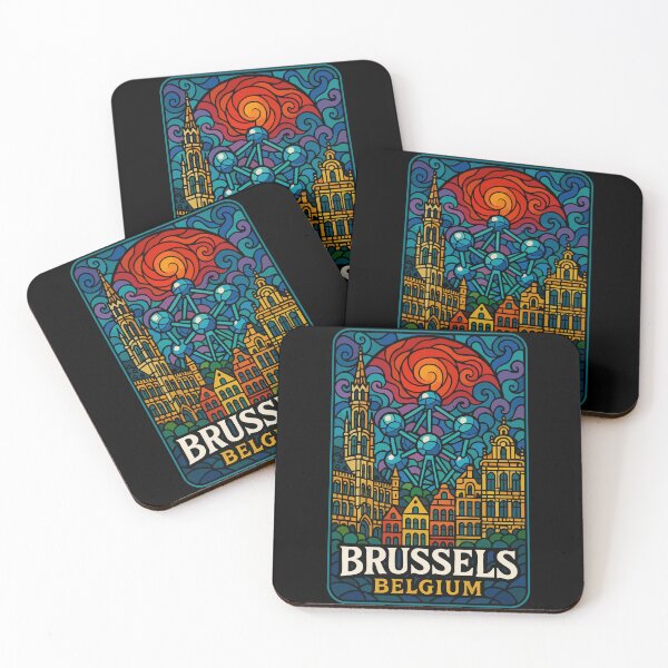 Item preview, Brussels Belgium Stained Glass Art Travel designed and sold by TomFrontierArt.