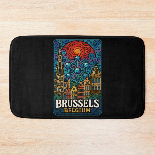 Item preview, Brussels Belgium Stained Glass Art Travel designed and sold by TomFrontierArt.