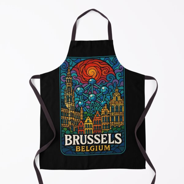 Item preview, Brussels Belgium Stained Glass Art Travel designed and sold by TomFrontierArt.