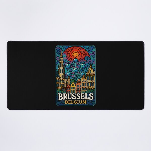 Item preview, Brussels Belgium Stained Glass Art Travel designed and sold by TomFrontierArt.