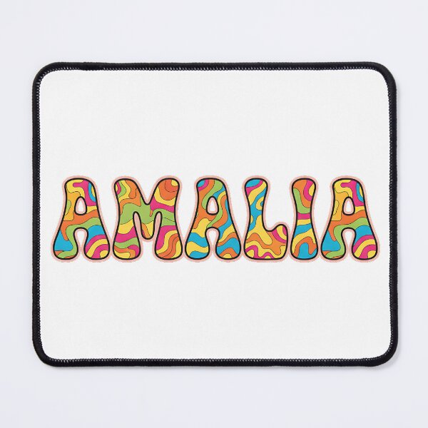 Item preview, ❤️ Amalia Personalized Name Wavy Retro Shirt, Coffee Mug, Sticker Gift designed and sold by HelixPedia.