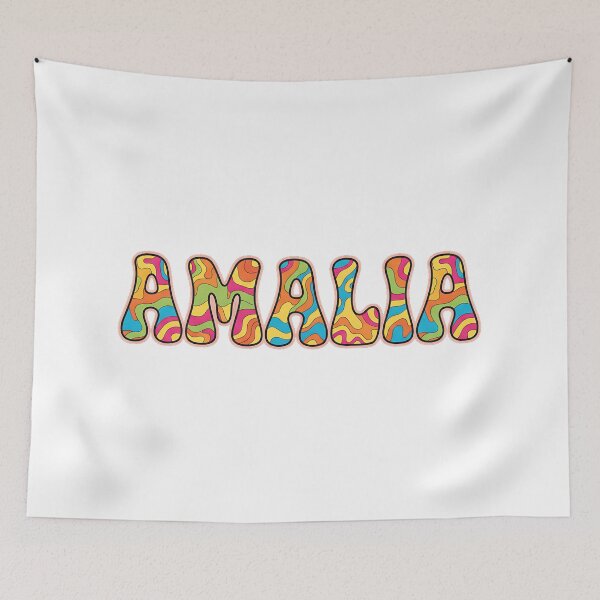 Item preview, ❤️ Amalia Personalized Name Wavy Retro Shirt, Coffee Mug, Sticker Gift designed and sold by HelixPedia.