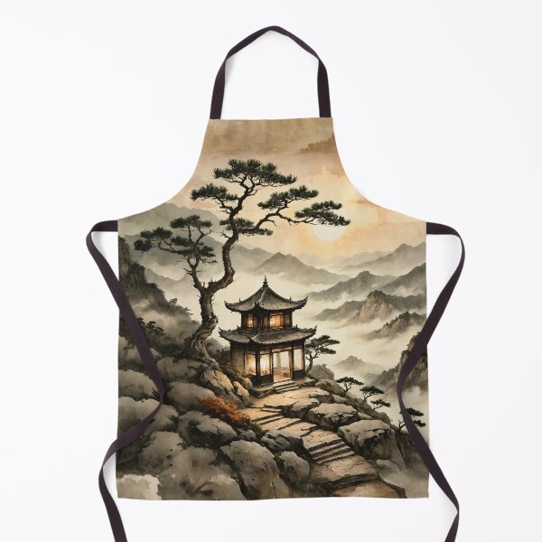 Item preview, Asian-Inspired Mountain Retreat Pavilion with Warm Window Glow designed and sold by IdeaSmith.
