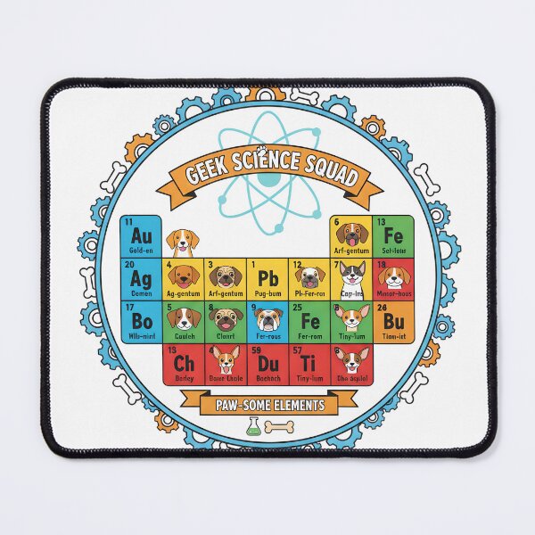 Item preview, Geek Science Squad - Paw-some Elements Dog Periodic Table designed and sold by Barek532.