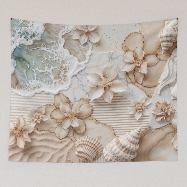 Item preview, Abstract, Floral, Coastal, Beige, Cream, Summer, Boho Chic designed and sold by SolaoLab.