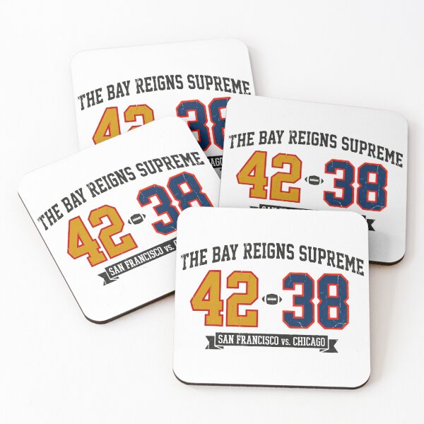 Item preview, The Bay Reigns Supreme - San Francisco vs. Chicago Football Score 42-38 Gameday Fan Design designed and sold by ArtByKaleem.