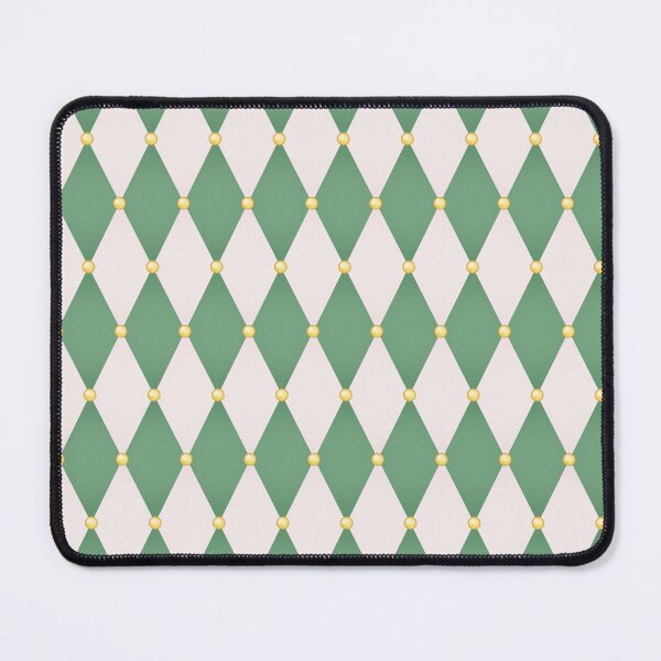 Item preview, Green and Gray Rhombus with Golden Balls Geometric Seamless Pattern designed and sold by AbundanceGuy.