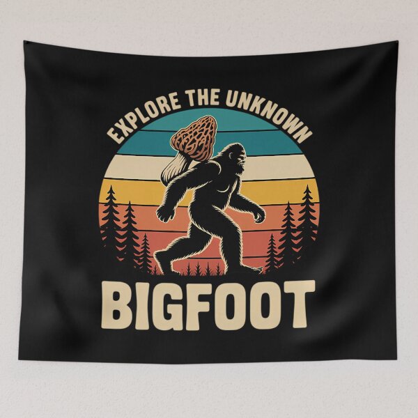 Item preview, Bigfoot Foraging Morels Sasquatch Badge designed and sold by awesnayang8.
