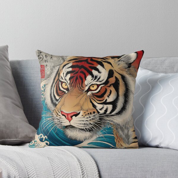 Item preview, Majestic Tiger Amidst Powerful Ocean Waves designed and sold by Artessie.
