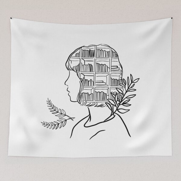 Item preview, aesthetic girl reading designed and sold by itswallcraft.