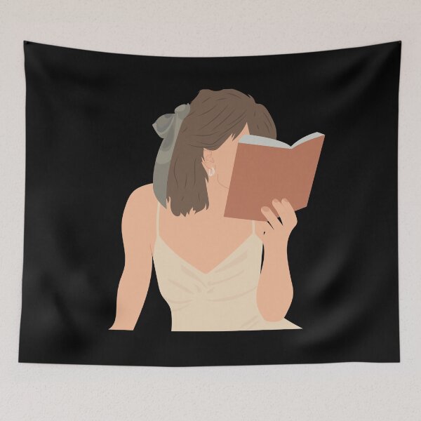 Item preview, cute girl reading designed and sold by itswallcraft.