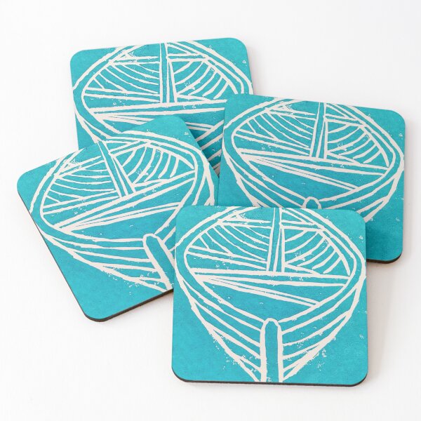 Item preview, turquoise boat designed and sold by Pebbles on the Beach.