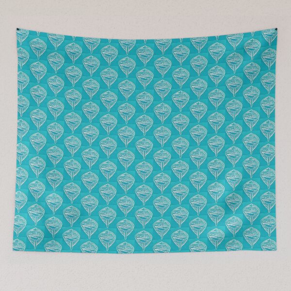 Item preview, turquoise boat designed and sold by Pebbles on the Beach.