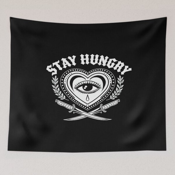 Item preview, Gothic Eye Heart – Stay Hungry Swords & Laurel Tattoo Style Motivational Art for Apparel & Decor designed and sold by Bright Nest Studio.