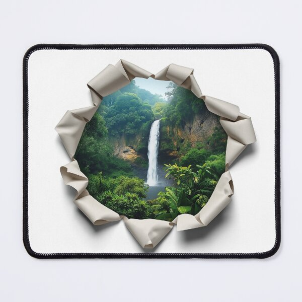 Item preview, Tropical Waterfall Design with Realistic Tear Effect designed and sold by Wonderful Designs.