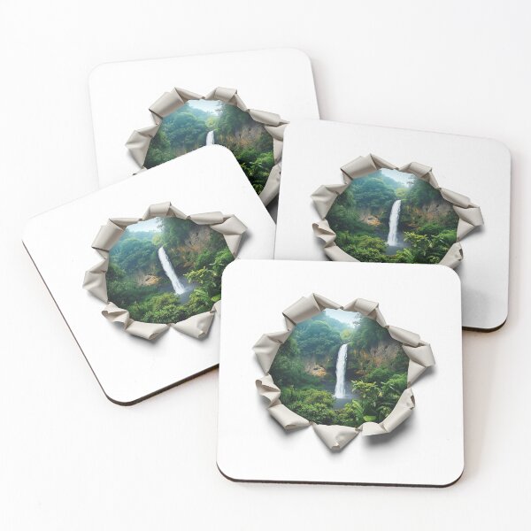 Item preview, Tropical Waterfall Design with Realistic Tear Effect designed and sold by Wonderful Designs.