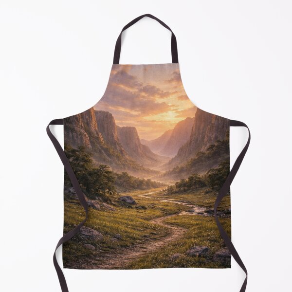 Item preview, Golden Fantasy Valley Sunrise Landscape | Cinematic Nature Wall Art designed and sold by Visualynx.