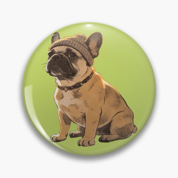 Item preview, Hipster French Bulldog Beanie Art | Vintage Cozy Dog Illustration designed and sold by Cherrydora.