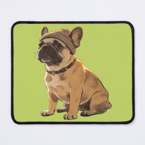 Item preview, Hipster French Bulldog Beanie Art | Vintage Cozy Dog Illustration designed and sold by Cherrydora.
