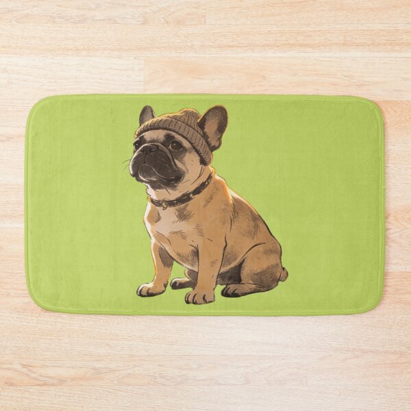 Item preview, Hipster French Bulldog Beanie Art | Vintage Cozy Dog Illustration designed and sold by Cherrydora.