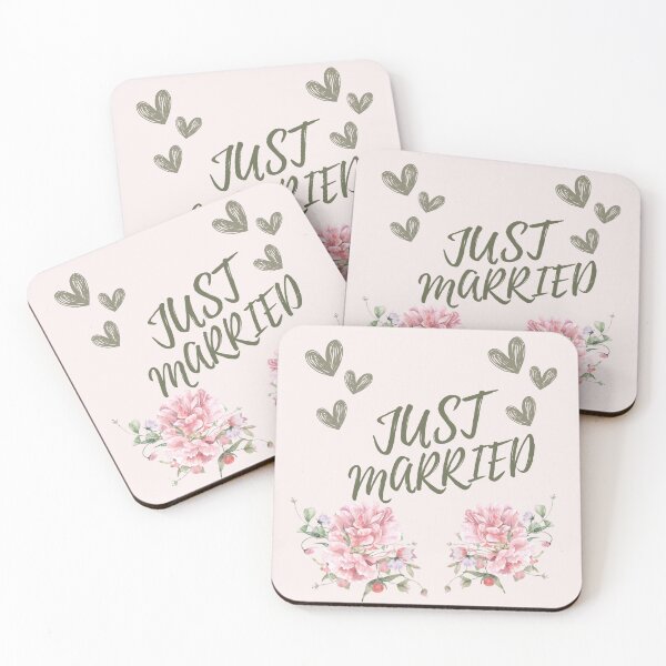 Item preview, Just Married Floral Wedding Card designed and sold by LILY ROSE.