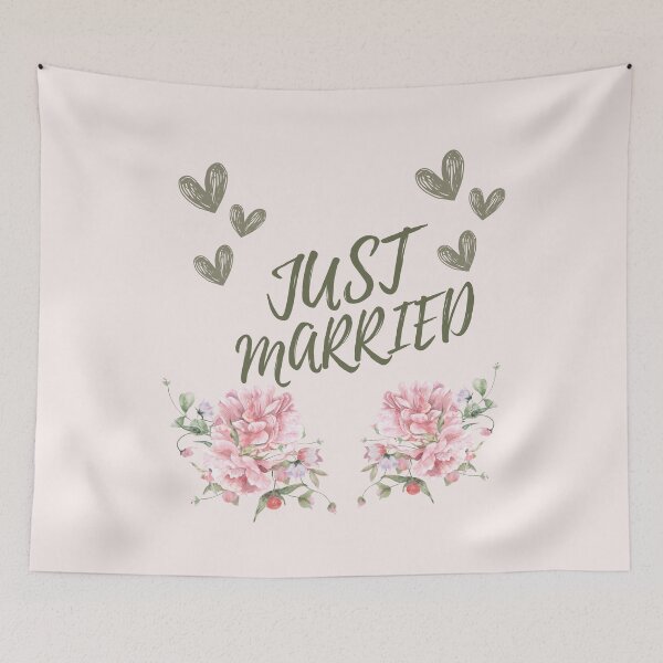 Item preview, Just Married Floral Wedding Card designed and sold by LILY ROSE.