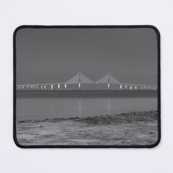 Item preview, The Sunshine Skyway Bridge rises gracefully against the night sky, illuminated in a striking display of color and light designed and sold by EyezWatchin.