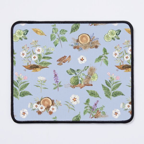 Item preview, Fragrant Plants Botanical Pattern on Blue designed and sold by Flowersforbear.