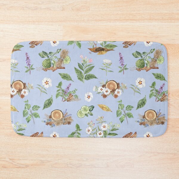 Item preview, Fragrant Plants Botanical Pattern on Blue designed and sold by Flowersforbear.
