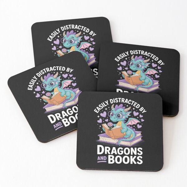 Item preview, Easily Distracted By Dragons And Books designed and sold by malhanasbih.