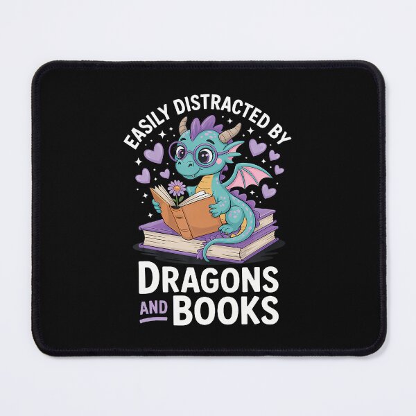 Item preview, Easily Distracted By Dragons And Books designed and sold by malhanasbih.