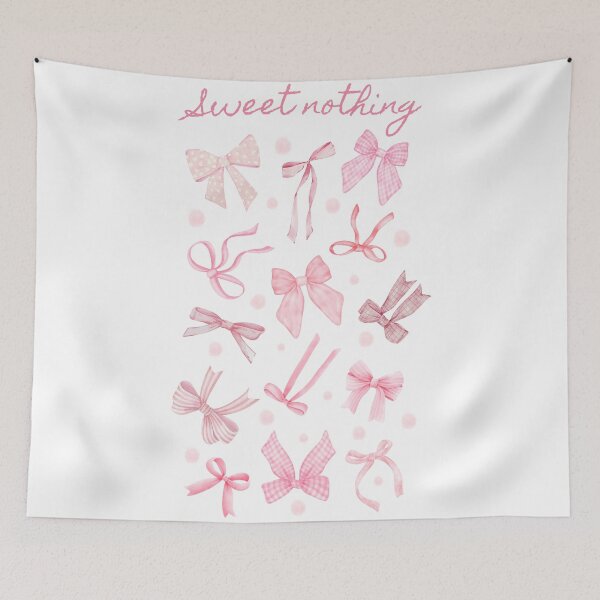 Item preview, Soft Girly Aesthetic Wall Art Sweet Nothing Pink Bow Print designed and sold by ISLASOLANA .