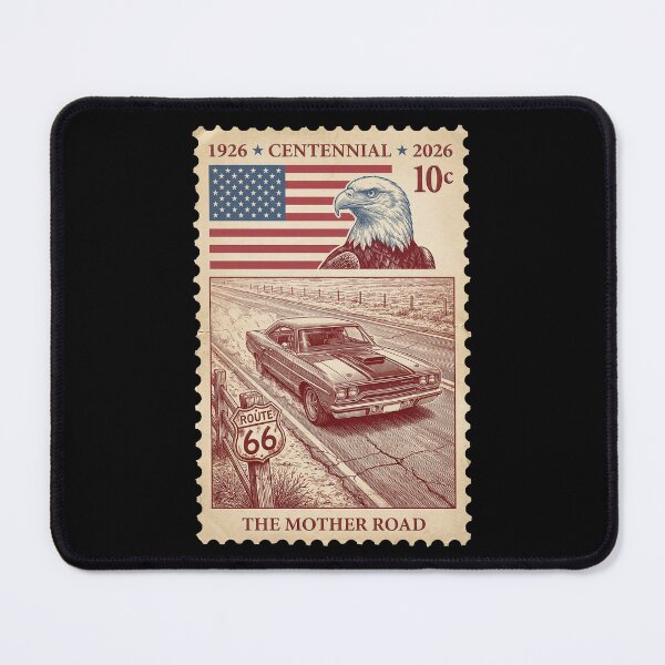 Item preview, Route 66 Centennial Highway Fence - Classic Muscle Car Stamp designed and sold by G350.
