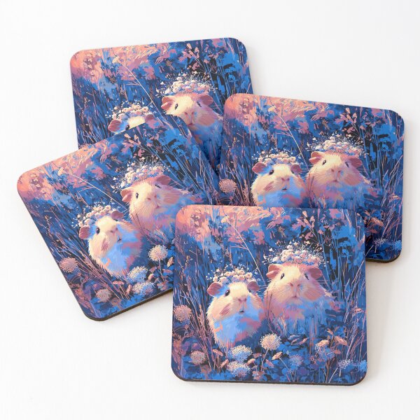 Item preview, Dreamy Guinea Pigs in a Blue Meadow designed and sold by Alice-Dreamy-Prints.