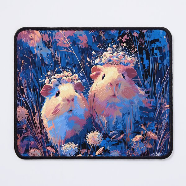 Item preview, Dreamy Guinea Pigs in a Blue Meadow designed and sold by Alice-Dreamy-Prints.