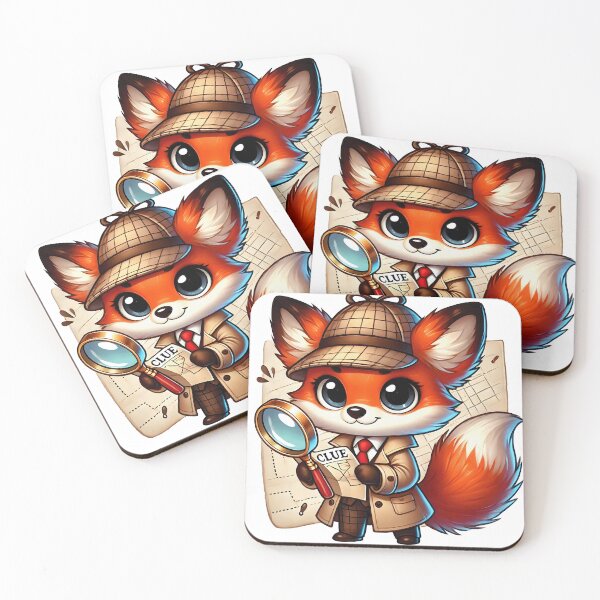 Item preview, Cute Detective Fox with Magnifying Glass designed and sold by LunaPixelStudio.