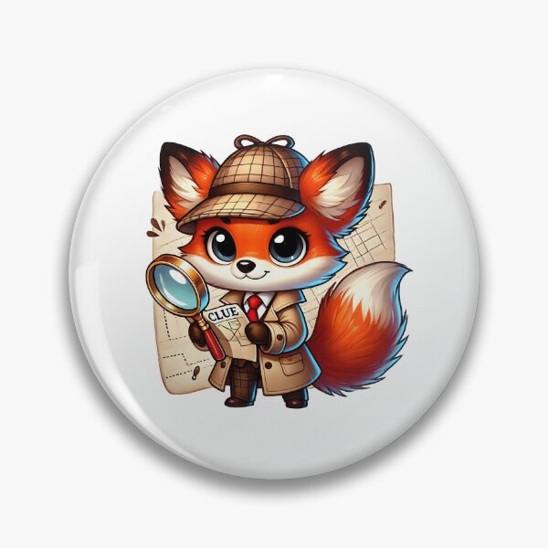Item preview, Cute Detective Fox with Magnifying Glass designed and sold by LunaPixelStudio.