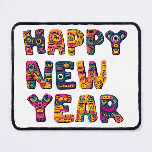 Item preview, Happy New Year Colorful Typography Illustration designed and sold by DesignArtist.ia.