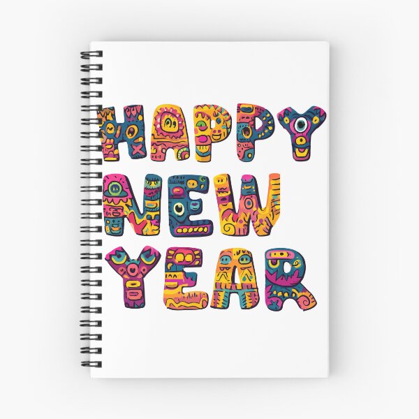 Item preview, Happy New Year Colorful Typography Illustration designed and sold by DesignArtist.ia.