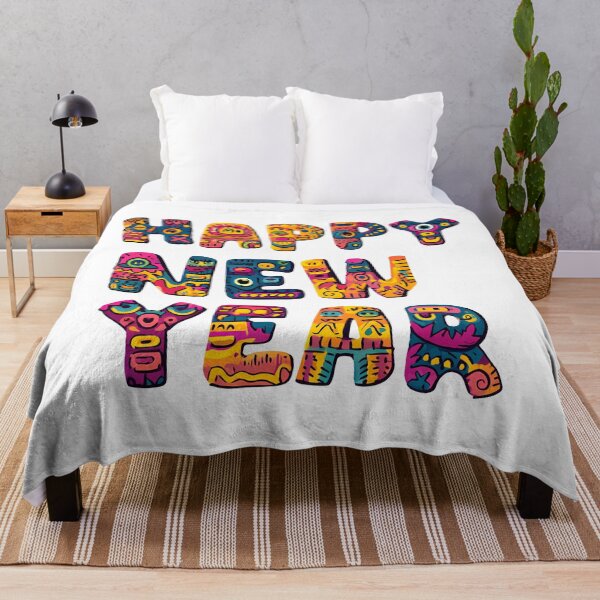 Item preview, Happy New Year Colorful Typography Illustration designed and sold by DesignArtist.ia.