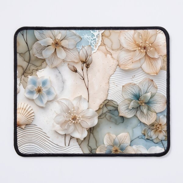 Item preview, Abstract Blue and Beige Floral Nautical Collage designed and sold by SolaoLab.
